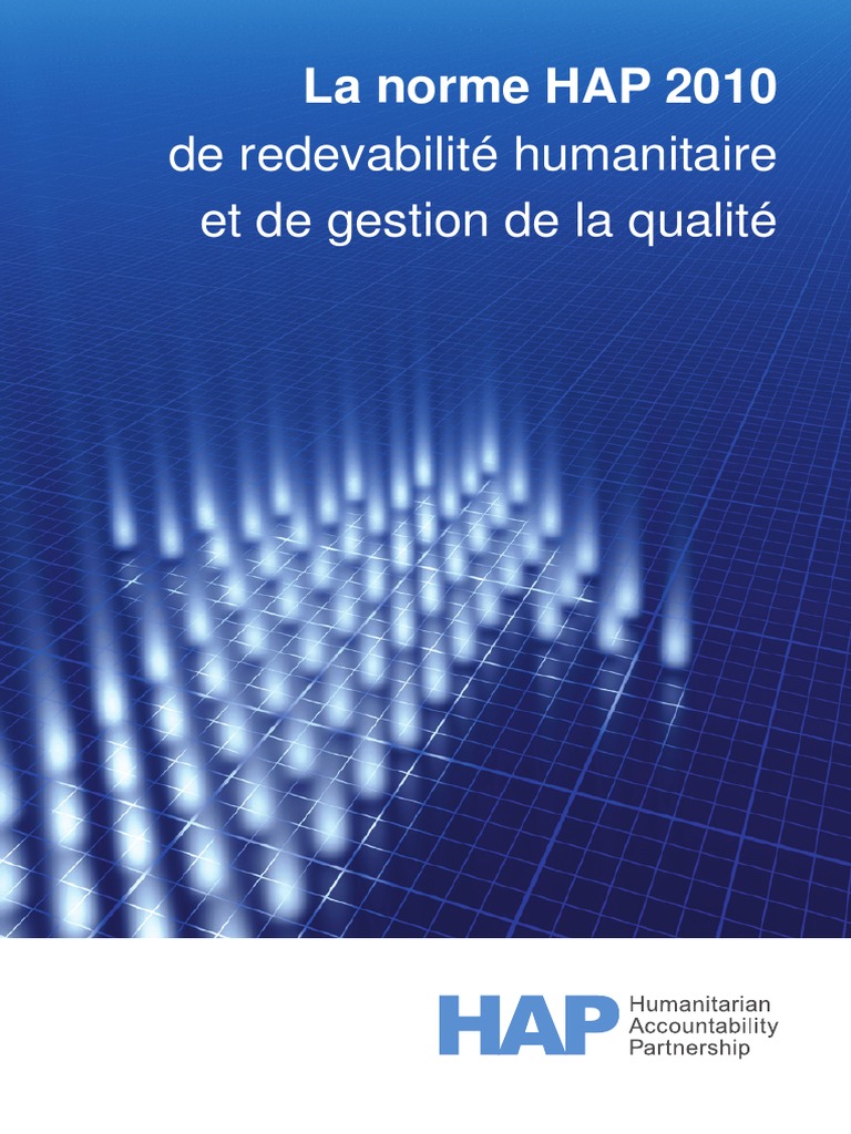Norme HAP 2010 : Redevabilité humanitaire | PDF | Audit | Risque