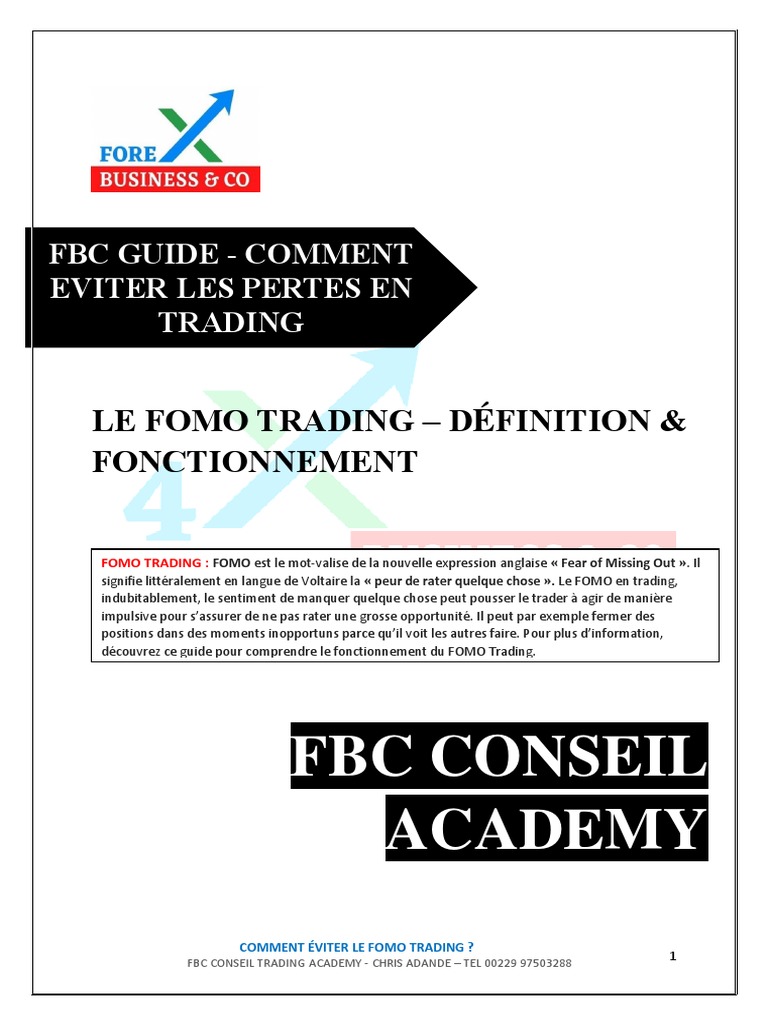 Évitez le FOMO: Guide du Trader | PDF | Opérateur de marché | Commerce