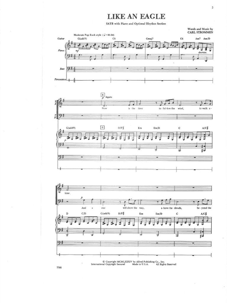 Like An Eagle Sheet Music Pdf
