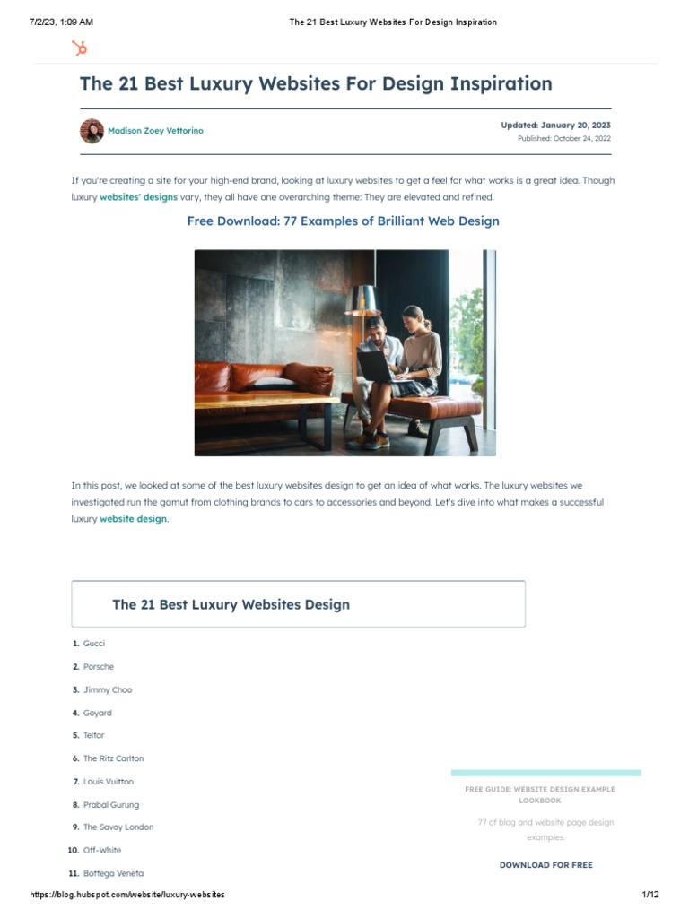 The 21 Best Luxury sites For Design Inspiration PDF Fashion Brand