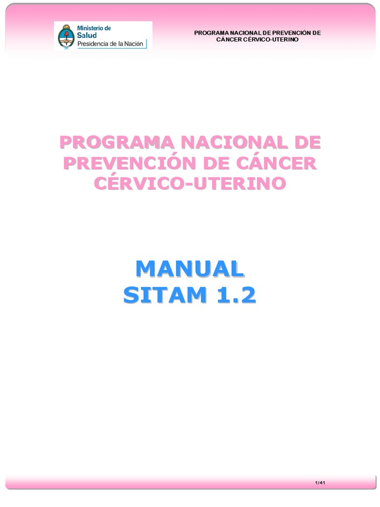 Manual SITAM 1.2. Cancer de Cuello Uterino | PDF | Menú (Computación ...
