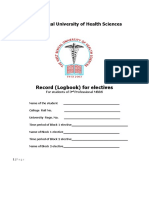 Record Logbook For Electives
