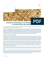 control de plagas en semillas y control de humedad del tratamiento