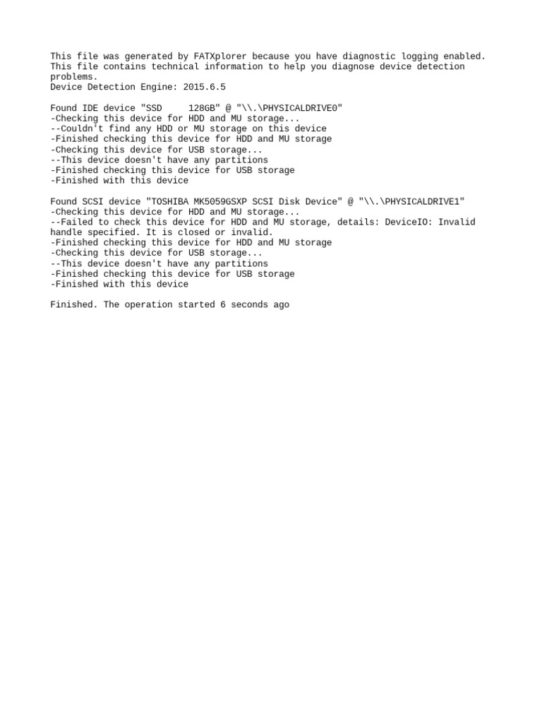 FATXplorer Device Detection Log Report | PDF | Computers | Technology ...