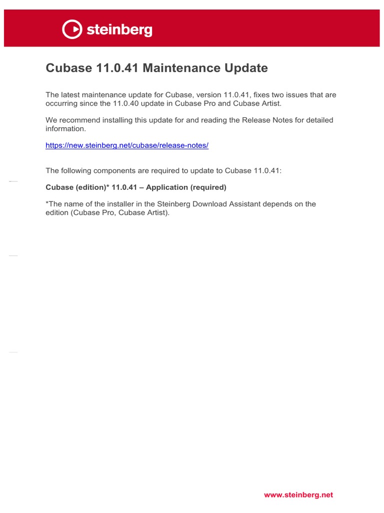 Cubase 11.0.41 Installation Instructions PDF