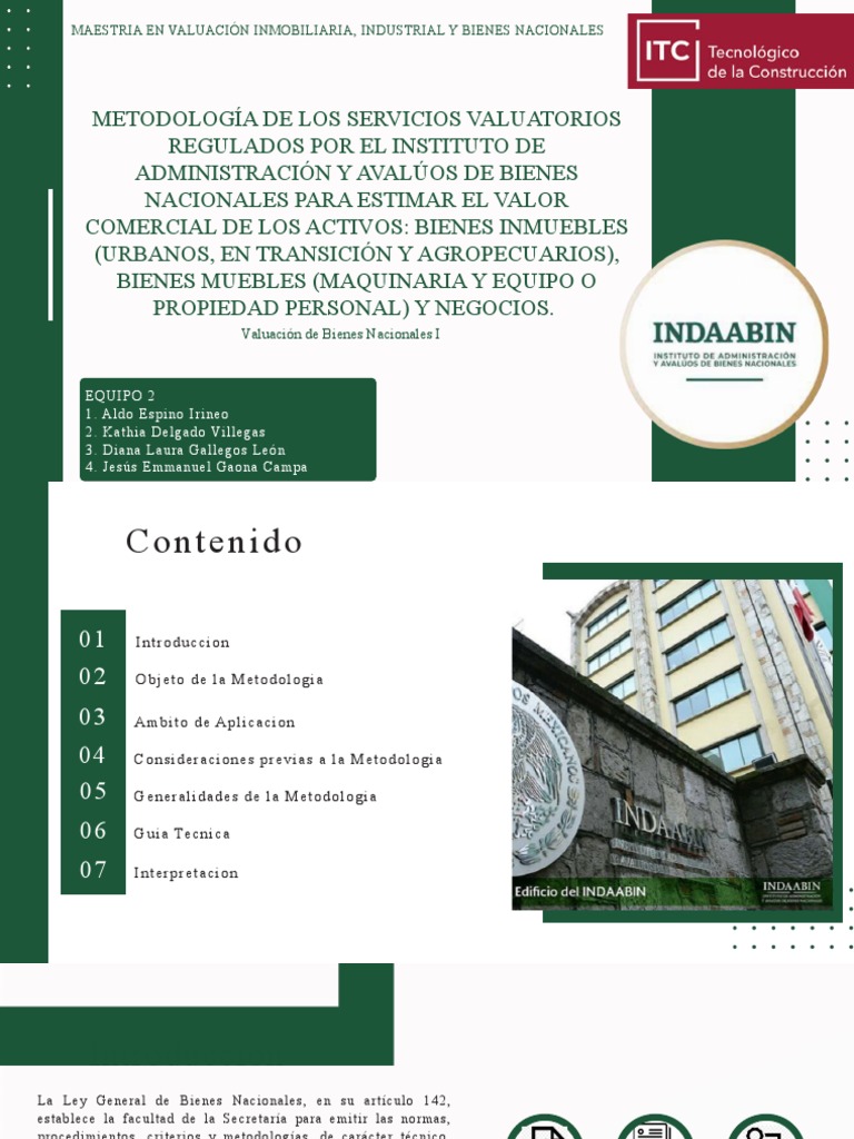 Metodología de Valuación INDAABIN | PDF | Bienes | Oferta (economía)