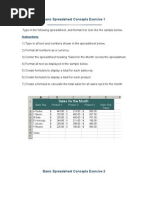 Basic Spreadsheet Exercise