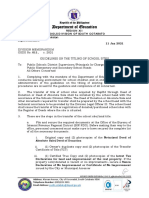 DM OSDS No. 011 S. 2021 GUIDELINES ON THE TITLING OF SCHOOL SITES