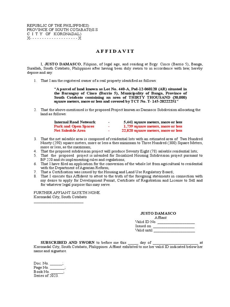 AffidavitSocialized Housing PDF Affidavit Government