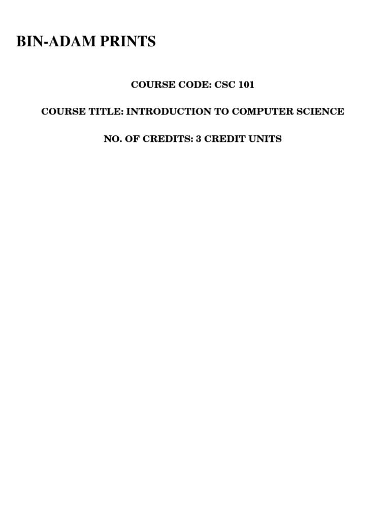 CSC 101 2021 | PDF | Computer Keyboard | Random Access Memory