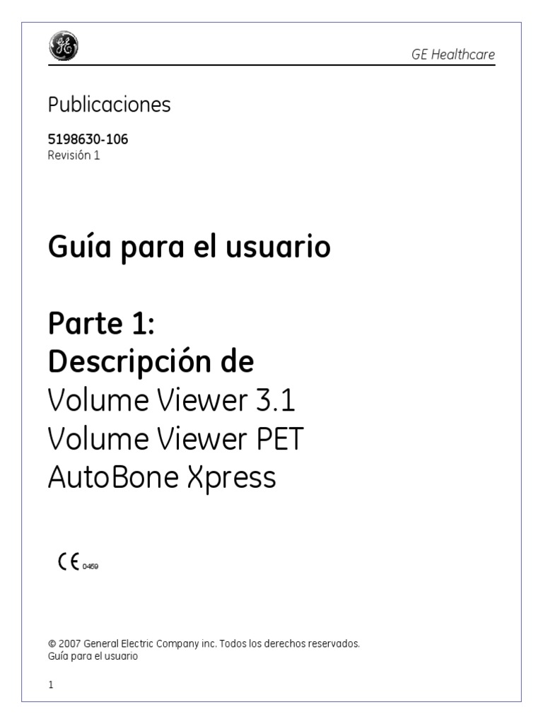 Guía de usuario para Volume Viewer GE | PDF | Ventana (informática ...