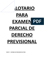 Balotario de Derecho Previsional para Examen Parcial