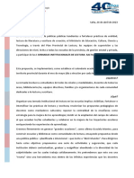 Carta de Invitación A La I Jornada Institucional de Lectura - Salta Abre Mundos