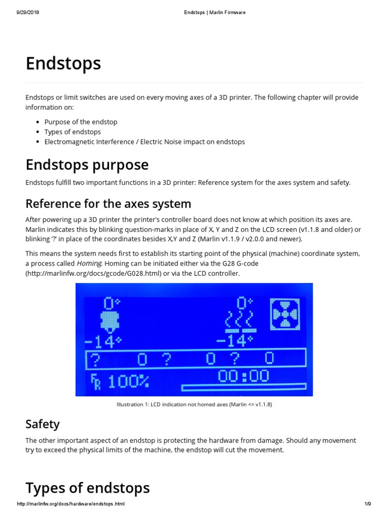Endstops Marlin Firmware PDF Interference Switch