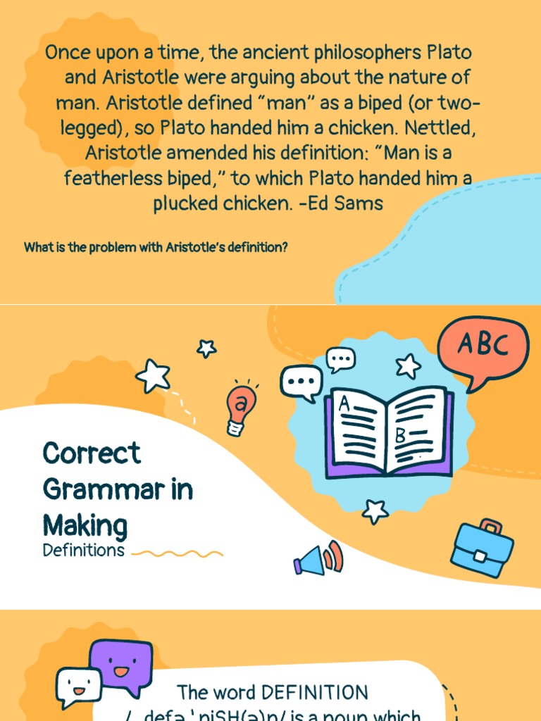 Correct Grammar in Making Definitions With Activity PDF Definition