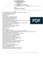 Assignment XI Biological Classification