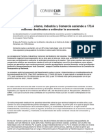 El Presupuesto de Turismo Industria y Comercio Asciende A 1734 Millones Destinados A Estimular La Economia