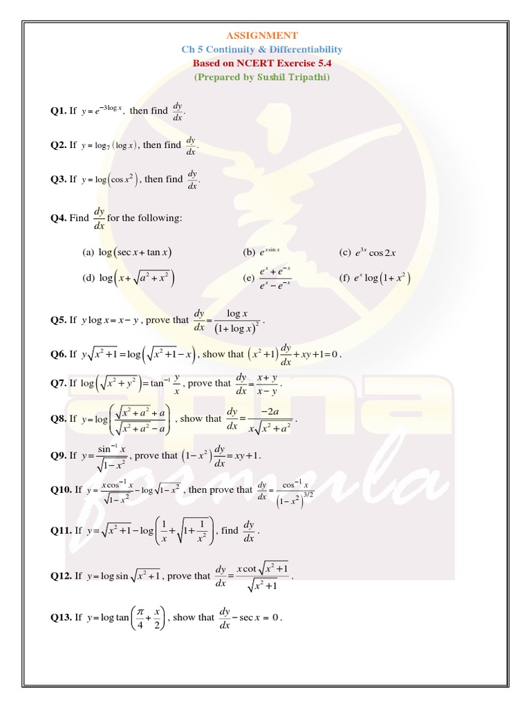 Calculus Differentiation Problems | PDF