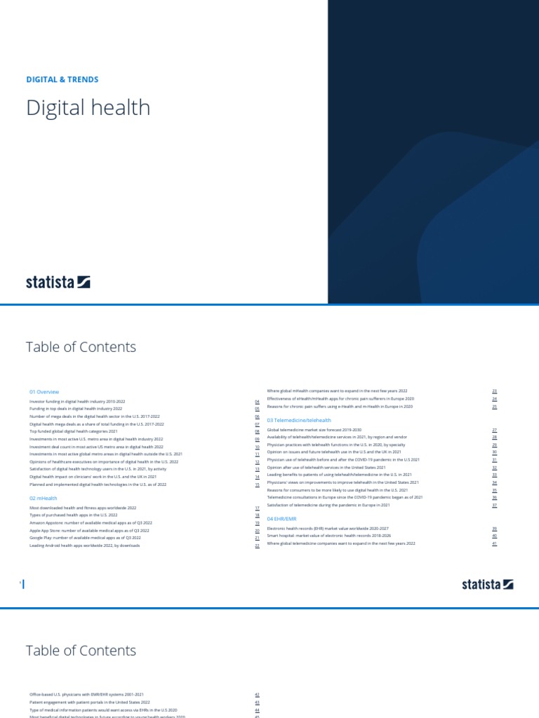 Study - Id27232 - Digital Health Statista Dossier | PDF | Electronic ...