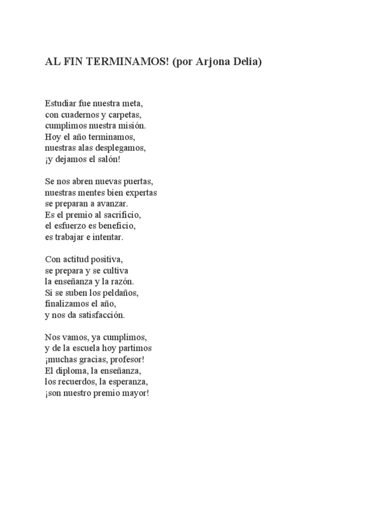 Al Fin Terminamos | PDF
