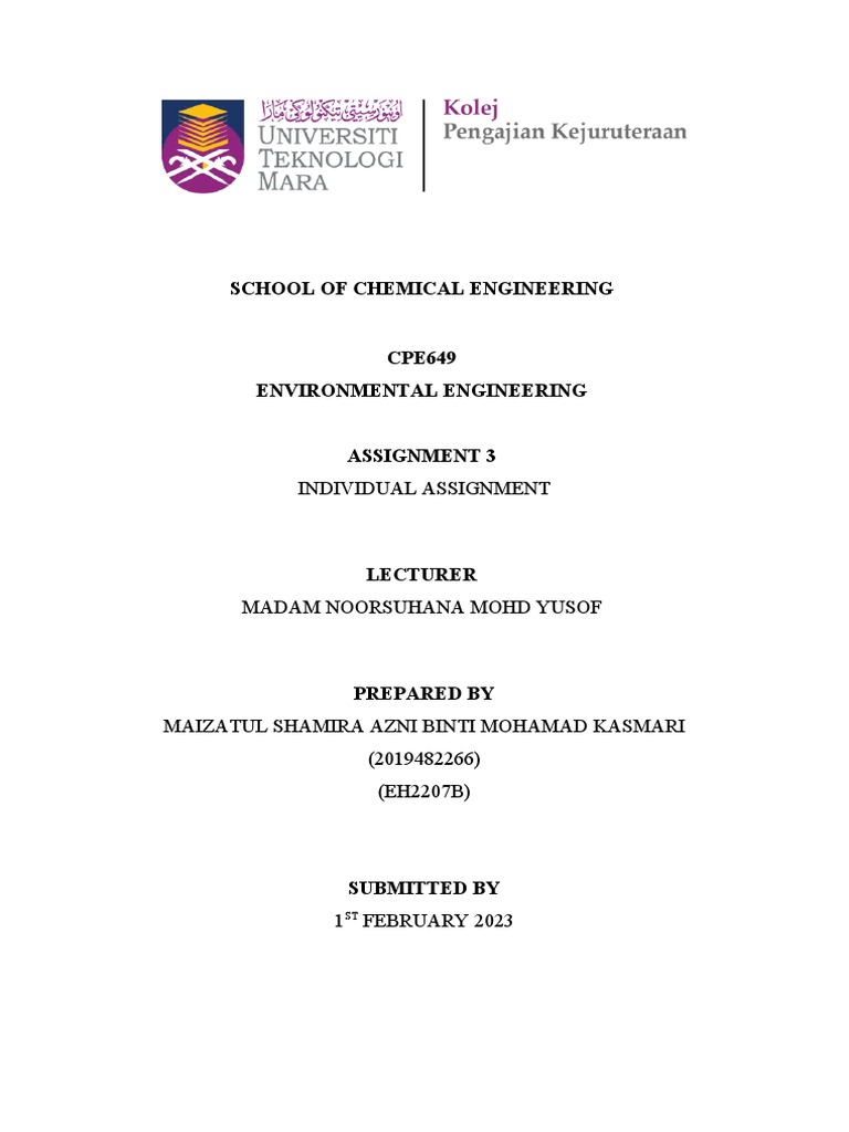 Assg 2 - Cpe649 - Maizatul Shamira Azni | PDF | Waste | Environmental ...