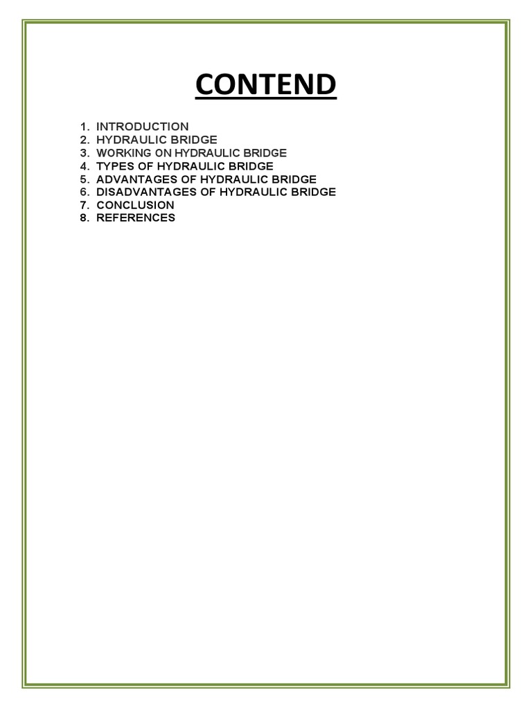 Overview of Hydraulic Bridges | PDF | Hydraulics | Bridge