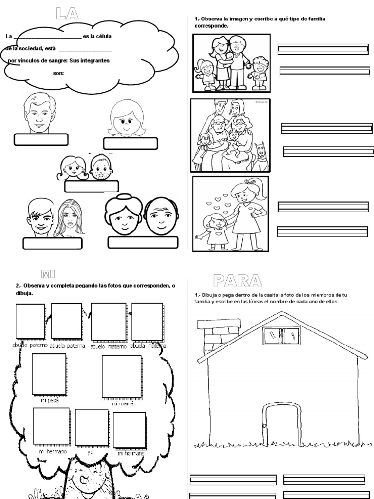 Actividades sobre la familia en preescolar | PDF