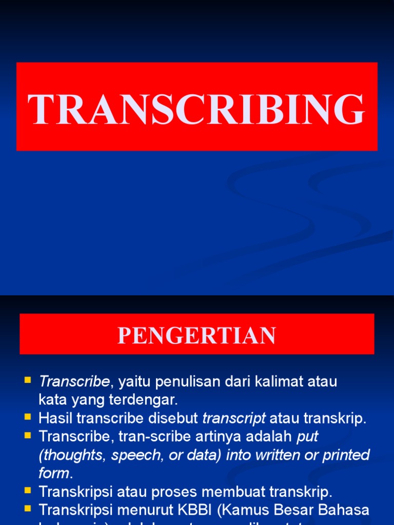 Transcribing | PDF