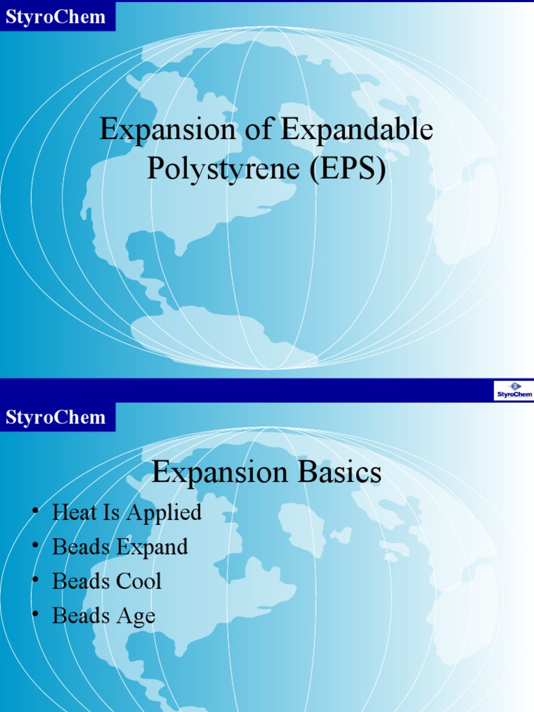 Expansion of Expandable Polystyrene (Styrochem) PDF Steam Density