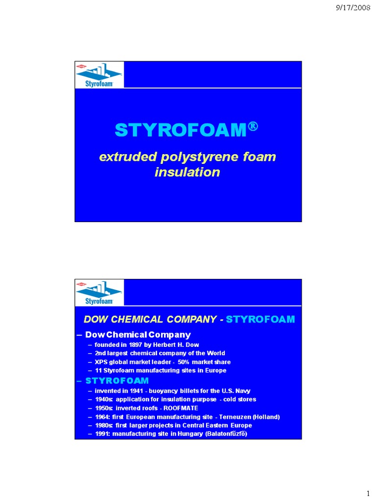Styrofoam: History and Properties | PDF | Polystyrene | Chlorofluorocarbon