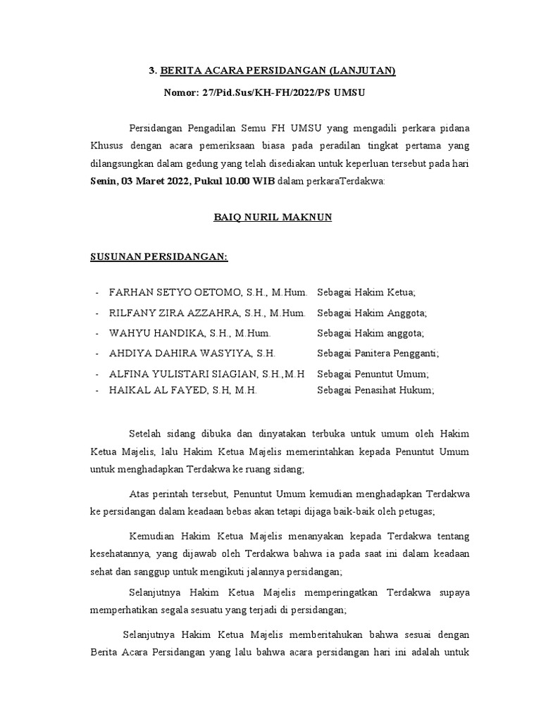 Bas III Putusan Sela | PDF | Hukum