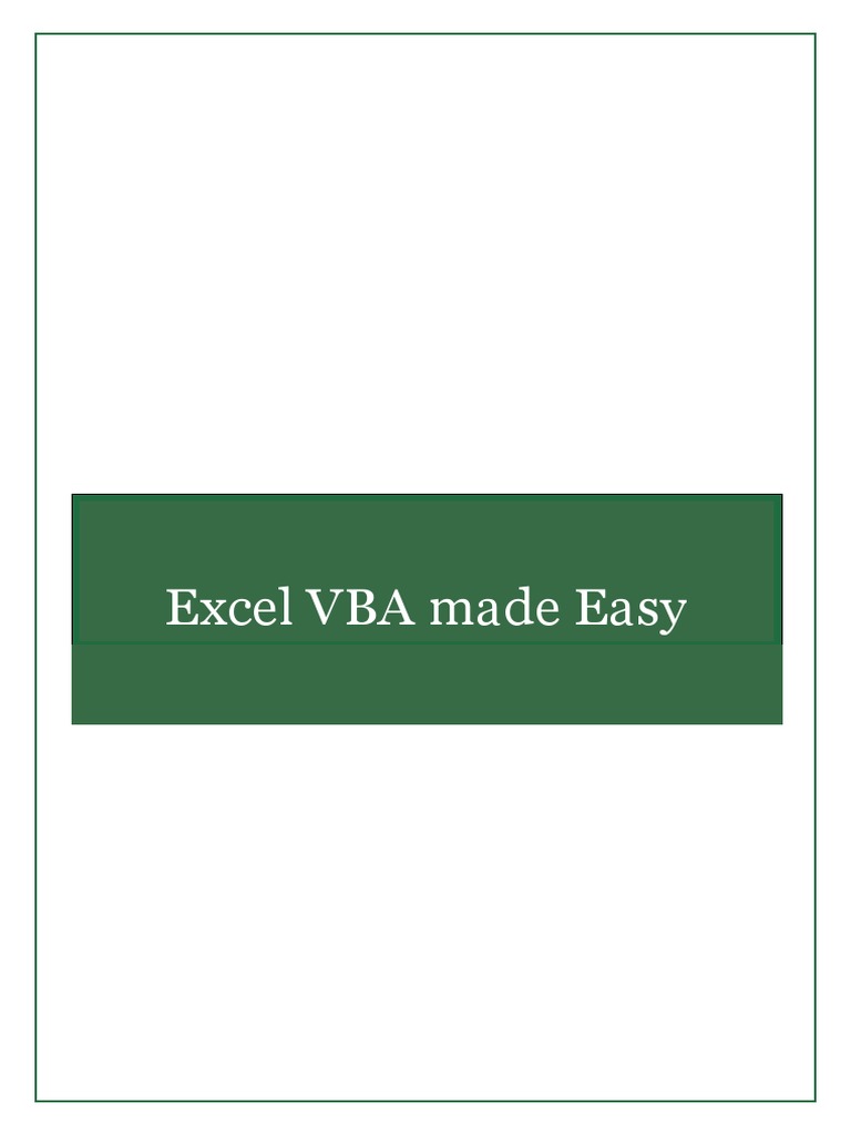 Understanding VBA Dim and Timer Functions | PDF | Microsoft Excel ...