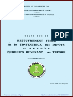 023 Cours Sur Le Recouvrement Forcé Et Le Contentieux Des Impots Et Autres Produits Revenant Au Trésor