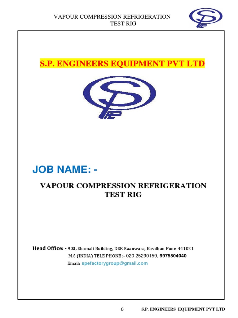 A - Vapour Compression Test Rig | PDF | Heat Exchanger | Pump