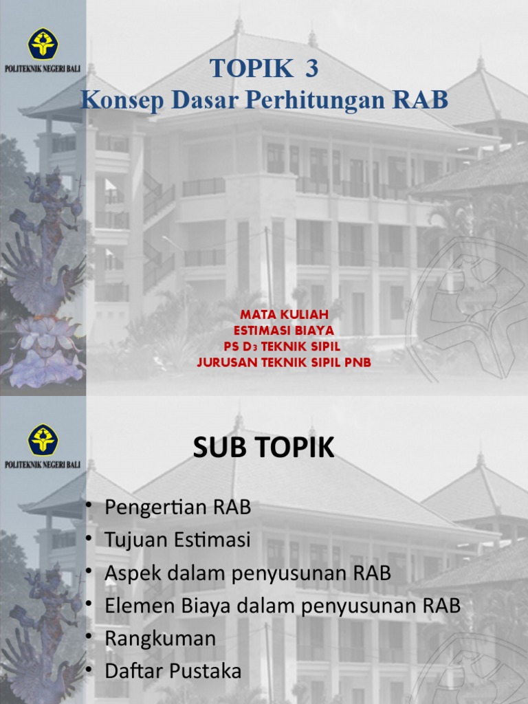 Topik 3 - KONSEP PERHITUNGAN RAB | PDF