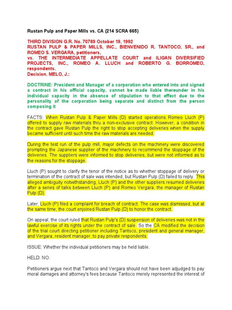 Rustan Pulp and Paper Mills Vs | PDF | Common Law | Justice