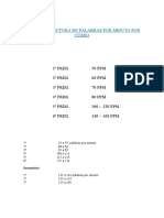 Tabla de Evaluación de Velocidad Lectora Por Minuto