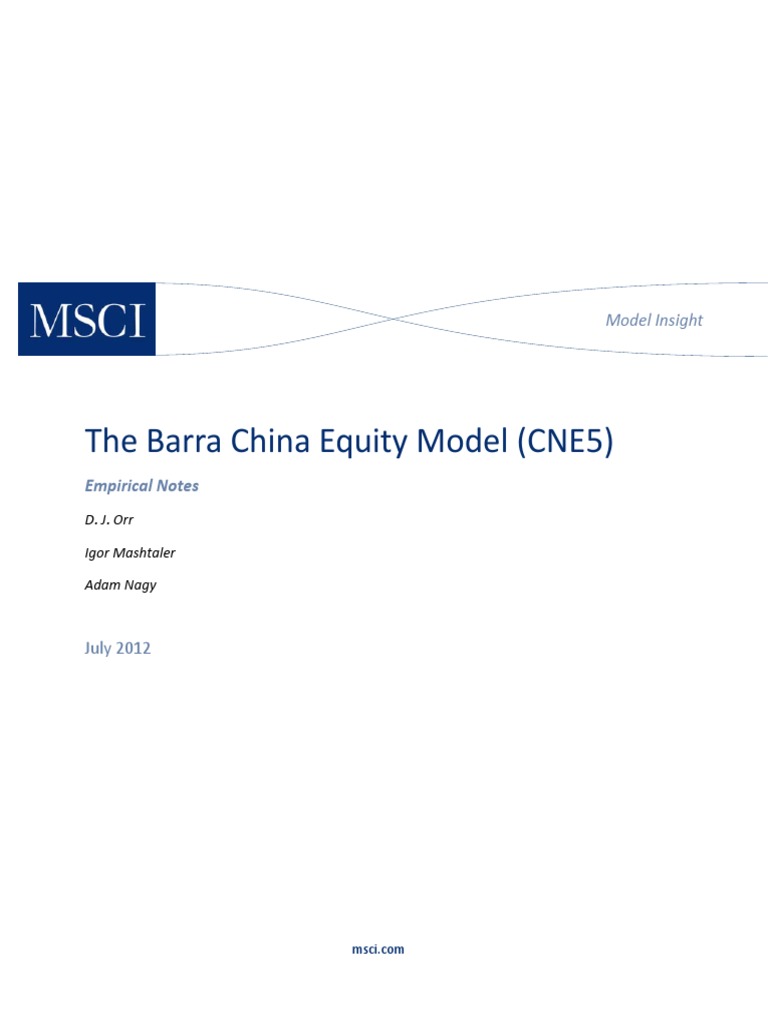 Barra China Equity Model (CNE5) Insights | PDF | Beta (Finance) | Risk