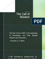 Sermon The Call of Wisdom