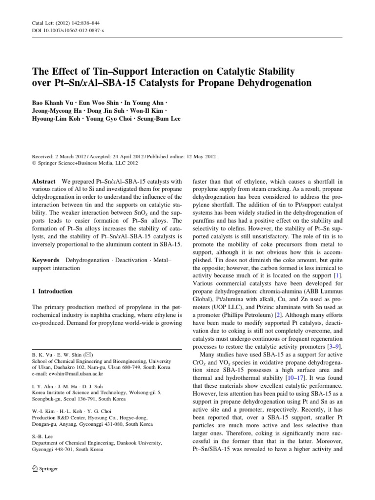 Catalysis Letters 142 (7), 838844 PDF X Ray Photoelectron