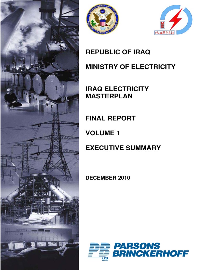 Iraqelectricity Master Plan2010 PDF Fuel Oil Power Station