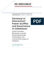 Dismissal or Distraction - Power Scuffles and Governance in Uzbekistan - The Diplomat