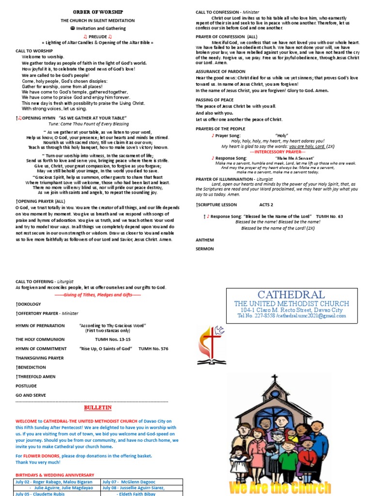Worship Guide for Methodists | PDF | Confession (Religion) | Jesus