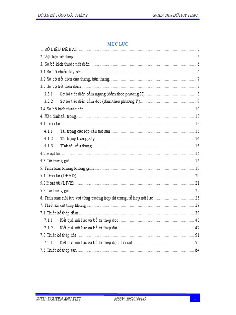 THUYẾT MINH BTCT2 | PDF