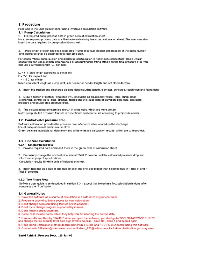 Hydraulics Calculation PDF Pump Liquids