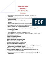 Worksheet - 2 Federalism