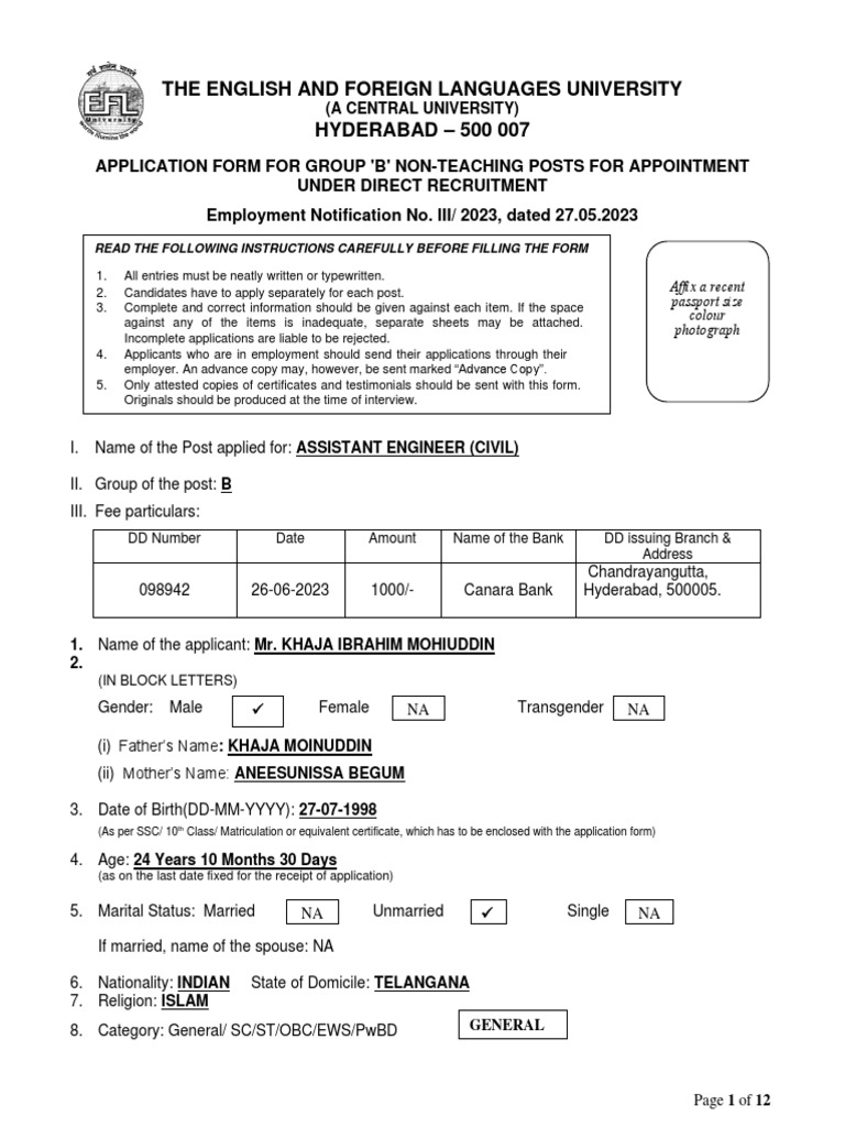 Group B Post PDF Diploma