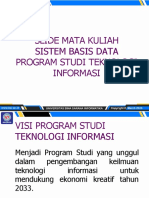 Slide Mata Kuliah Sistem Basis Data Program Studi Teknologi Informasi