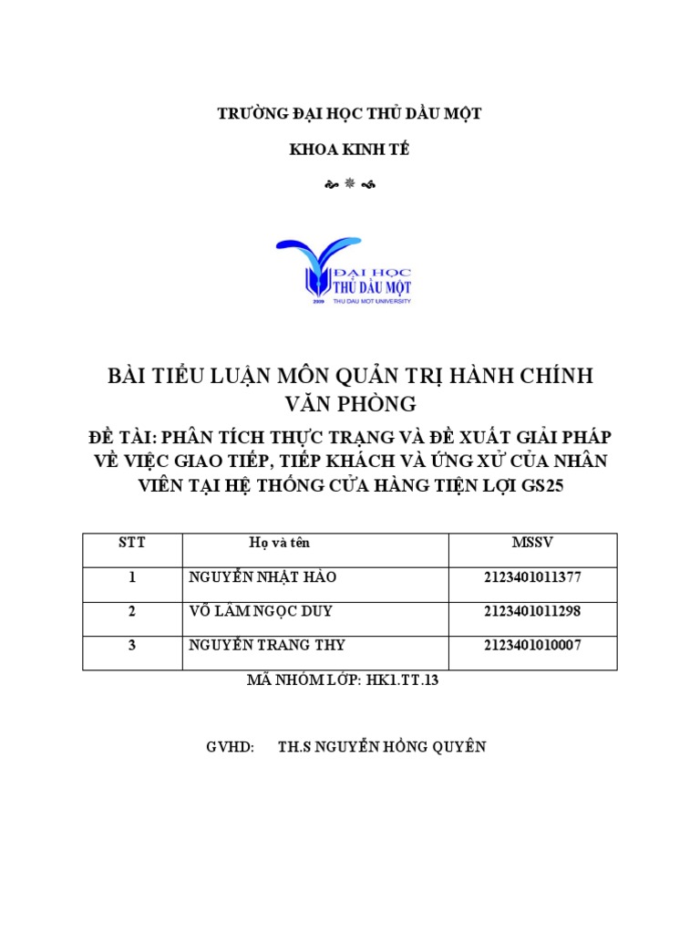 TIỂU LUẬN HCVP | PDF