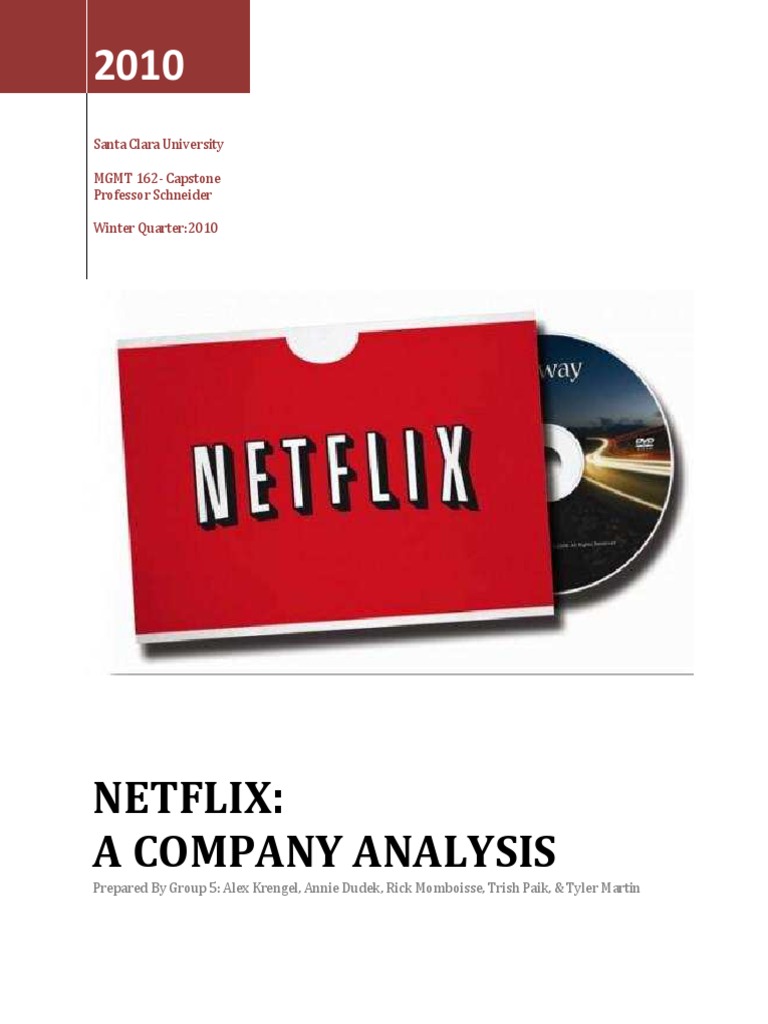 Netflix A Company Analysis PDF Video On Demand Netflix
